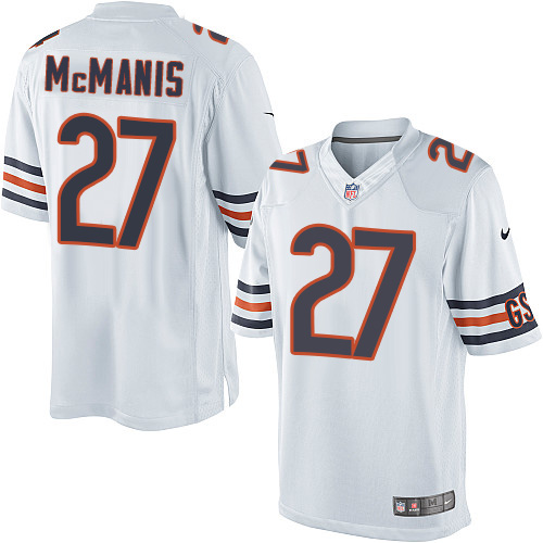 Men's Limited Sherrick McManis Nike Jersey White Road - #27 NFL Chicago Bears